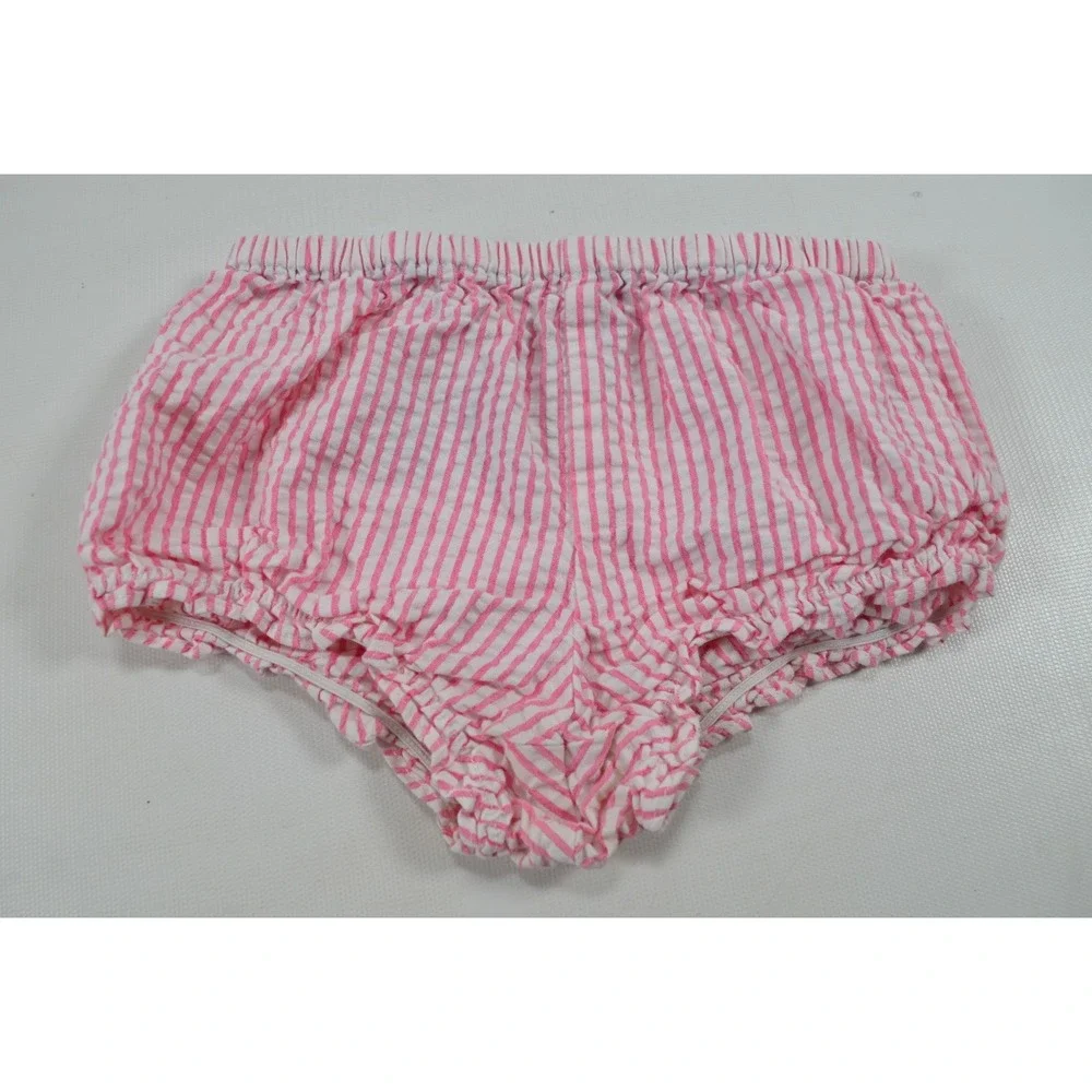 Tommy Hilfiger Vintage‎ Girls Dress Seersucker Pink Striped Size 12-18 Months